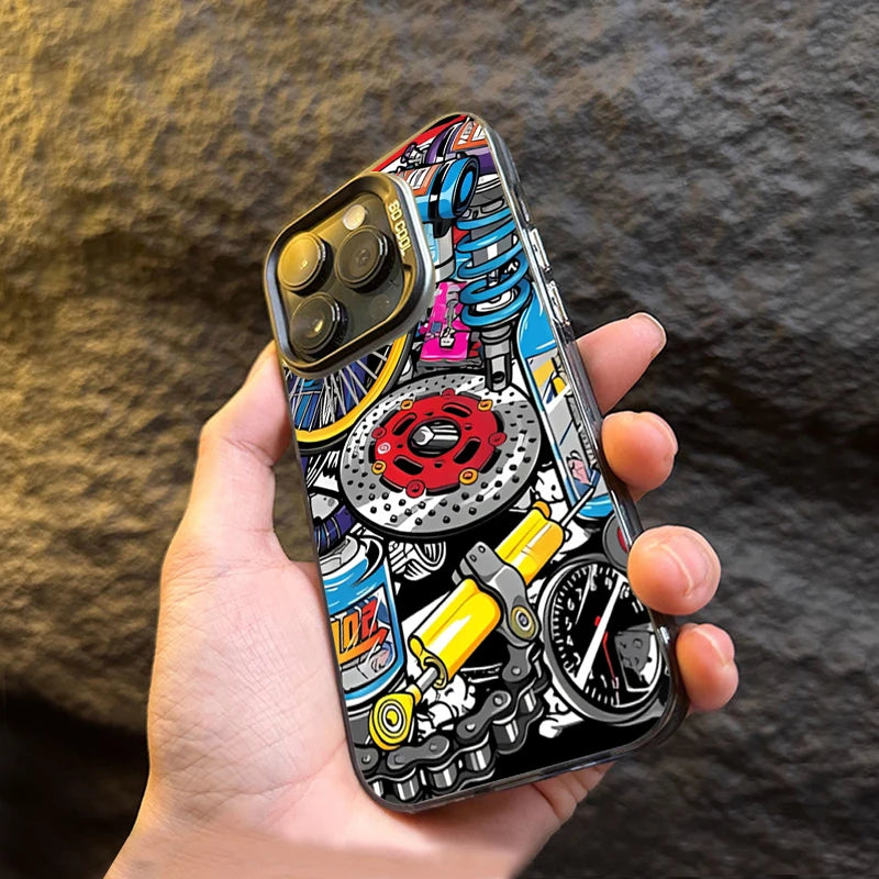 Mechanical Gear Silver IMD Case for Samsung S25 S24 Ultra A16 A56