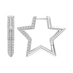 925 Sterling Silver Moon Tassel Versatile Hoop Earrings Fine Birthday Gift