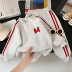 Disney Minnie Mouse Girls Casual Hoodie and Joggers 2-Piece Fashion Tracksuit