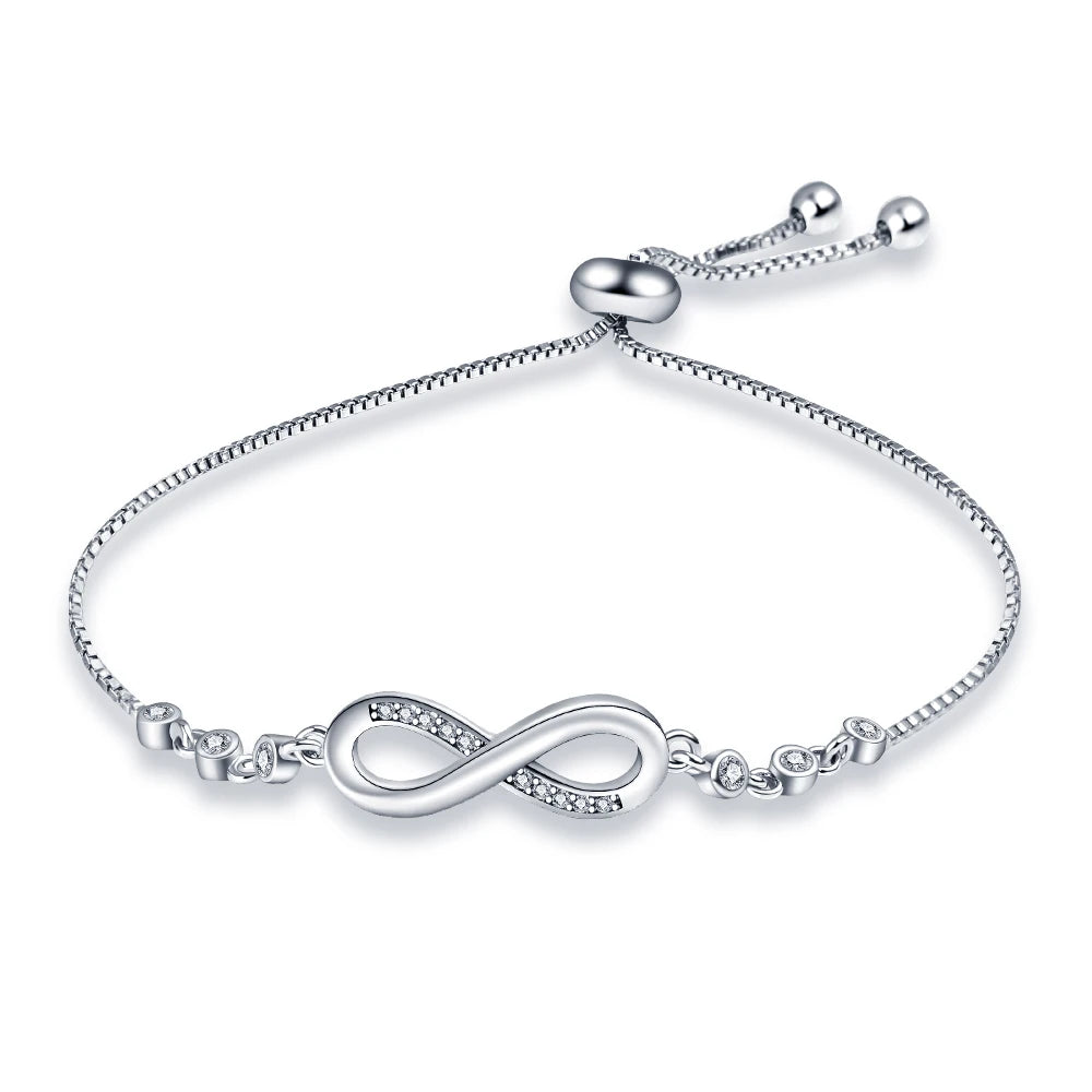 Bracelet Original 925 Silver Lucky Symbol Zircon Bracelet Luxury Jewelry For Woman Romantic Valentine's Day Jewelry Gifts