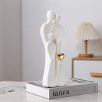 26cm Couple Figurines Family Figure Household Statue Centerpiece Home Tabletop Modern