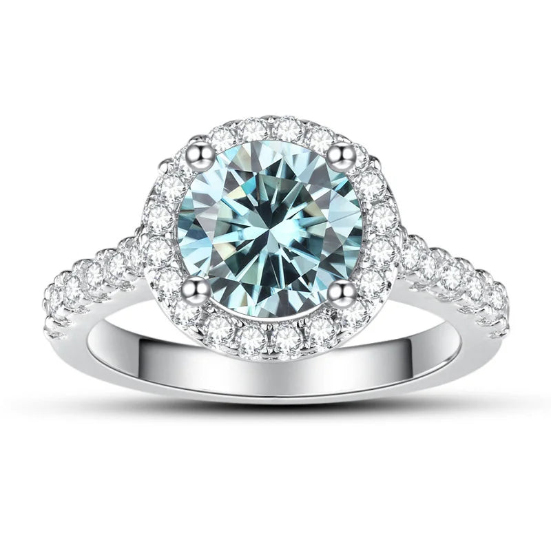 New Grey Color 1CT Moissanite Ladies Ring Silver 925 Jewerly For Women Fashion Engagement Wedding Diamond Party JewerlyRings