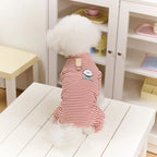 Polar Fleece Striped Bodysuit 4-Legged Winter Pajamas Small Medium Dogs