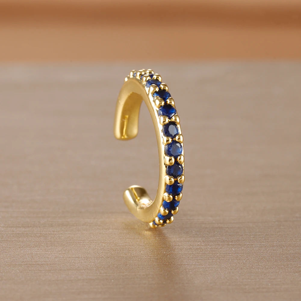 1PC Simple Metal Crystal Ear Cuff Non Piercing Fake Cartilage Clip