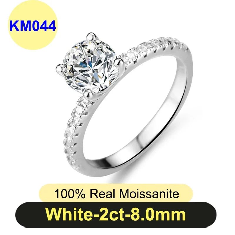 PureNew 1ct-4ct Radiant Cut Full Moissanite Diamond Rings For Women Original 925 Silver Luxury Oval Cut Lady's Diamond Ring 2025