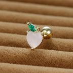 12 Styles Crystal Zircon Mini Fruit Stud Earrings Stainless Steel