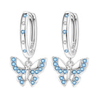 925 Sterling Silver Butterfly Fluttering Insect Drop Earrings Jewellery Gift