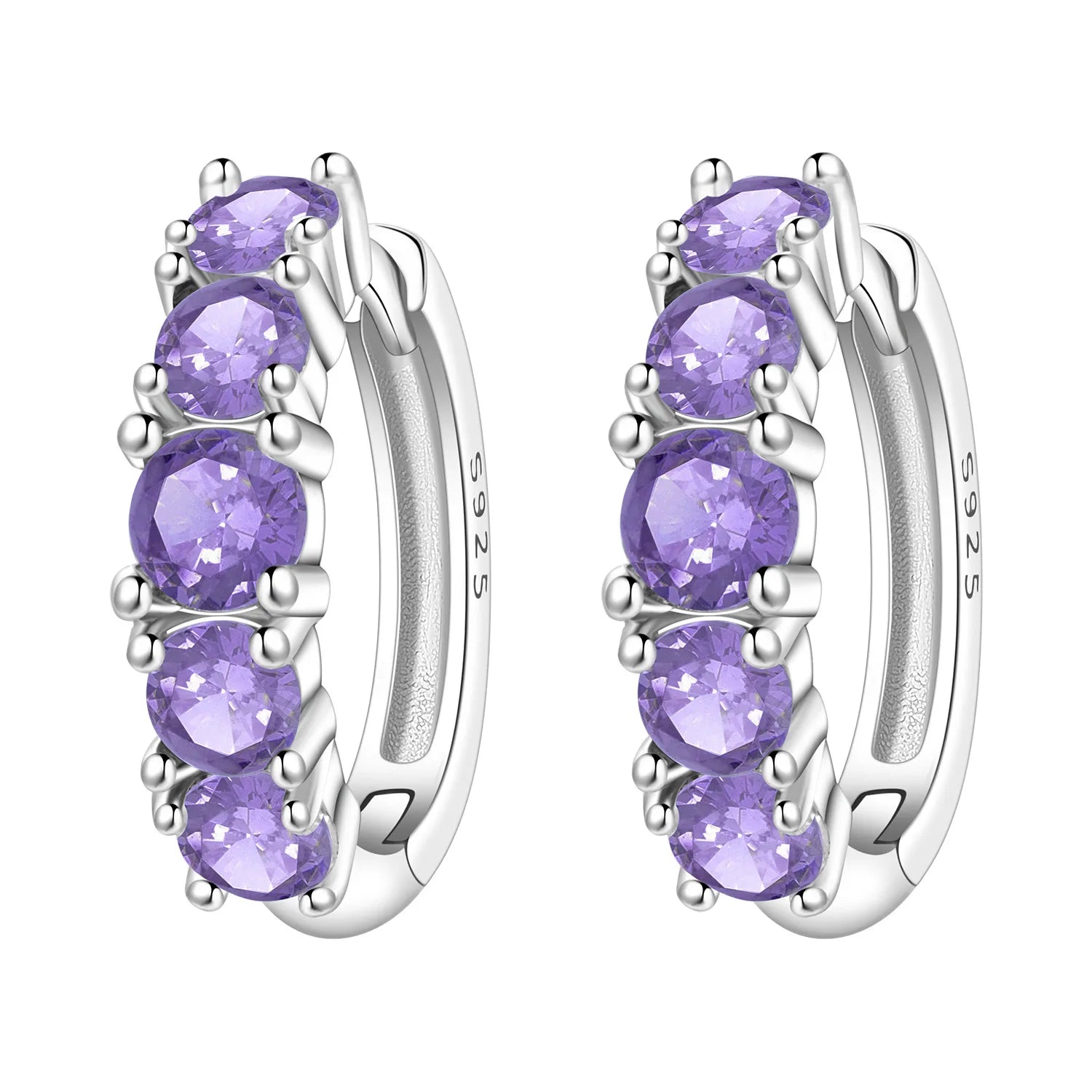 925 Sterling Silver Animal Plant Green Zircon Circle Hoop Earrings Jewellery