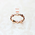 Round Circles Rose Gold Ring 925 Sterling Silver Spring Romantic Jewellery