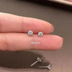Stainless Steel Small Hoop Earrings Geometry Zircon Pendant Helix