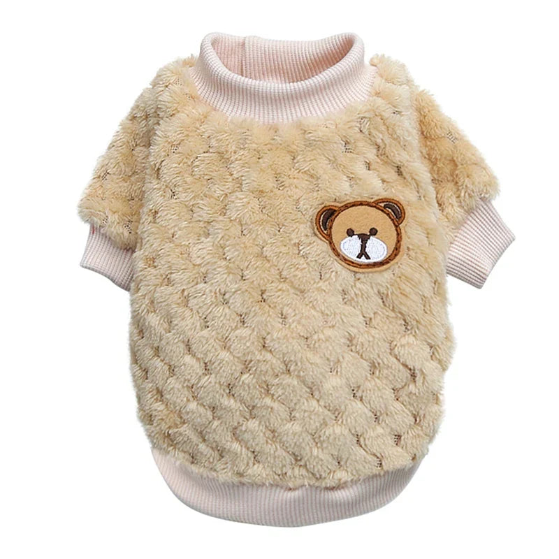 Autumn Winter Fleece Dog Cat Warm Coat Small Pet Clothing