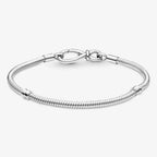 New 925 Silver Sparkling Heart to Heart Double Loop Leather Rope Weaving Bracelet Fashion DIY Charm Exquisite Jewelry Gift