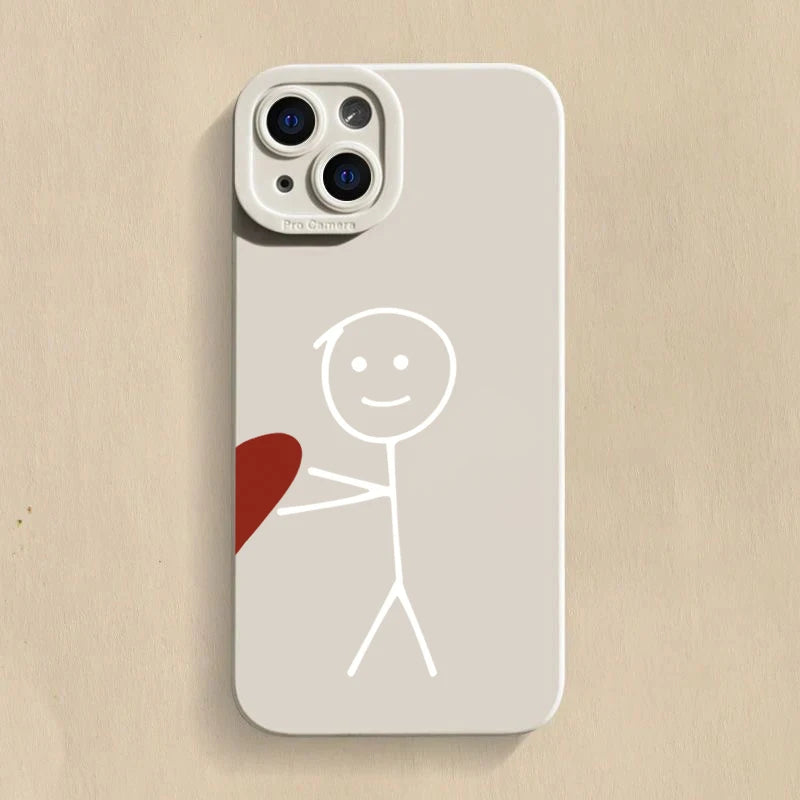 Cartoon Matchman Heart Case for Samsung S25 S24 S23 S22 Ultra A16