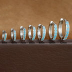 2PCS Stainless Steel Minimalist Hoop Earring Crystal Zirconia Piercing