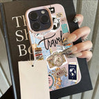 Travel Collage Lychee Case for iPhone 17 16 15 14 13 12 Pro Max