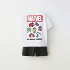 Spiderman Print Boys Short Sleeve Suit Summer Kids T-Shirt & Shorts 2pc Set