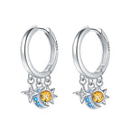 925 Sterling Silver Asymmetric Starry Drop Earrings Anniversary Jewellery Gift
