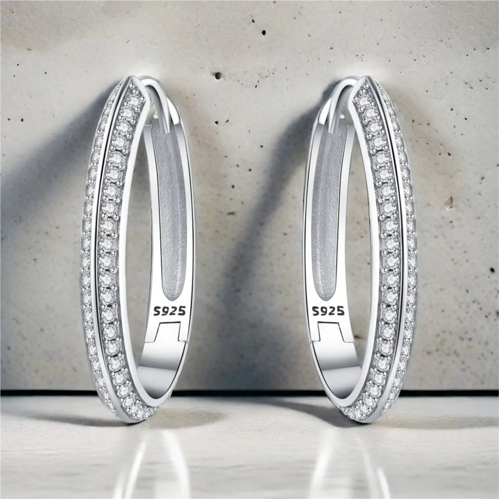 925 Sterling Silver U-shaped Simple Versatile Hoop Earrings Jewellery Gift