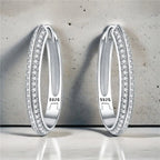 925 Sterling Silver U-shaped Simple Versatile Hoop Earrings Jewellery Gift