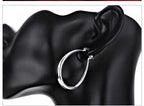 925 Sterling Silver 40mm U-Shaped Hoop Earrings Women Charm Wedding Jewellery