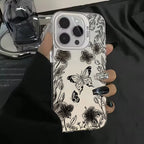 Black Butterfly Flowers IMD Case for Redmi Note 14 13 12 11 Pro