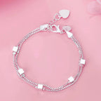 20cm Original Luxury Charm Chain Bracelet 925 Sterling Silver Wedding Jewelry