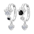 925 Sterling Silver Pink Denim Hat Boots Key Lock Drop Earrings Jewellery