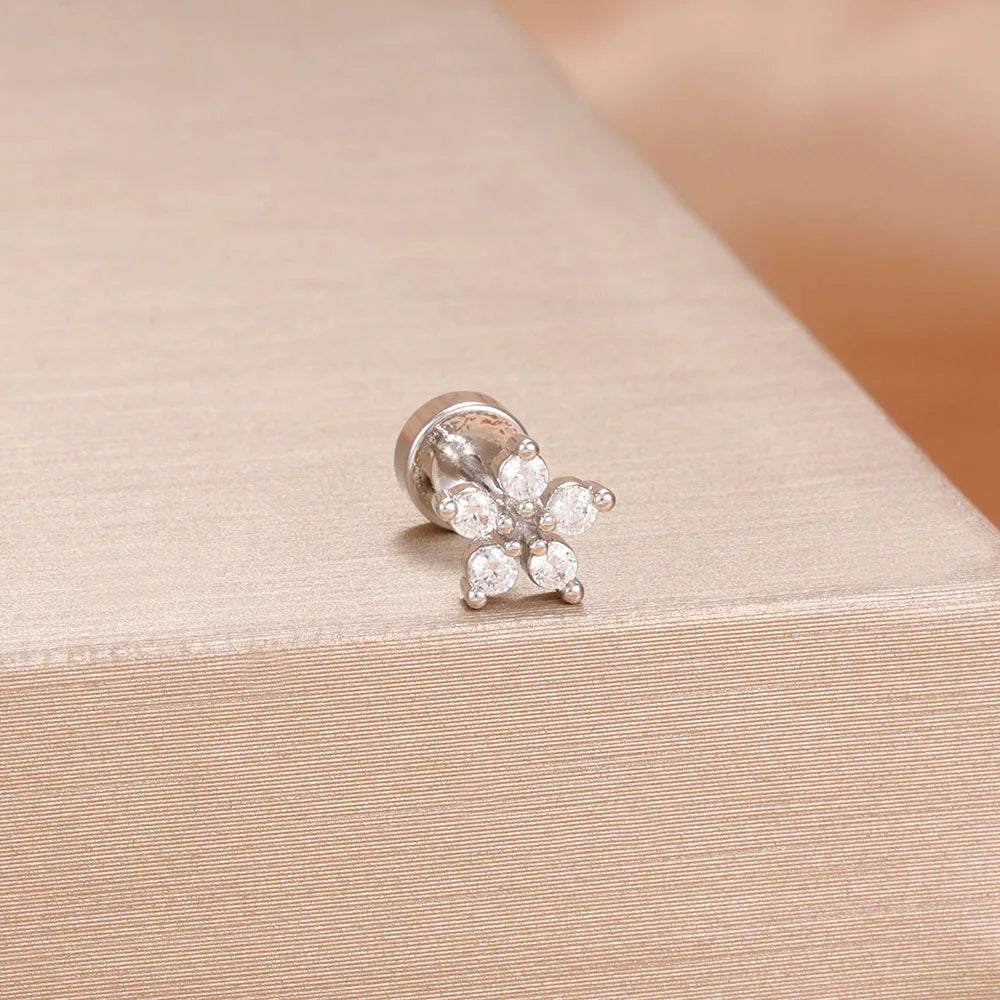 1PC Stainless Steel Star Moon Cartilage Piercing 18K Gold Plated
