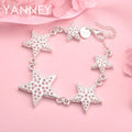 925 Sterling Silver 8-inch Star Bracelet Women Wedding Party Jewellery Gift