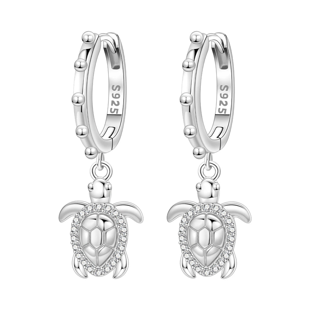 925 Sterling Silver Blue Devil Fish Hoop Earrings Anniversary Jewellery Gift
