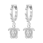 925 Sterling Silver Blue Devil Fish Hoop Earrings Anniversary Jewellery Gift