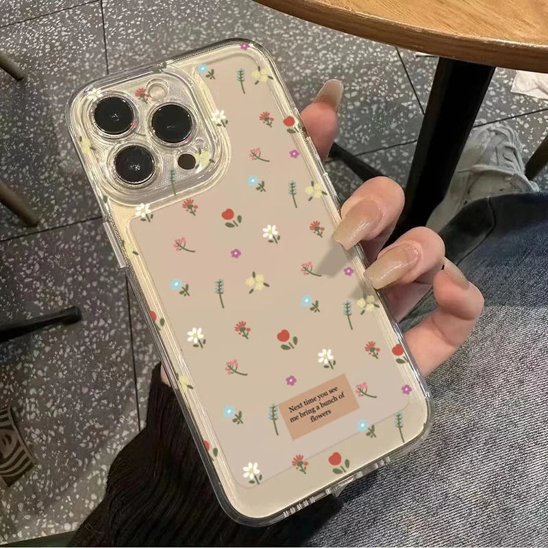 Flower & Cherry Clear Case for Samsung Galaxy S25 S24 Ultra S23 FE A55 A16