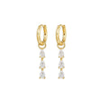 Exquisite Stainless Steel Yellow Zircon Water Drop Hoop Earring