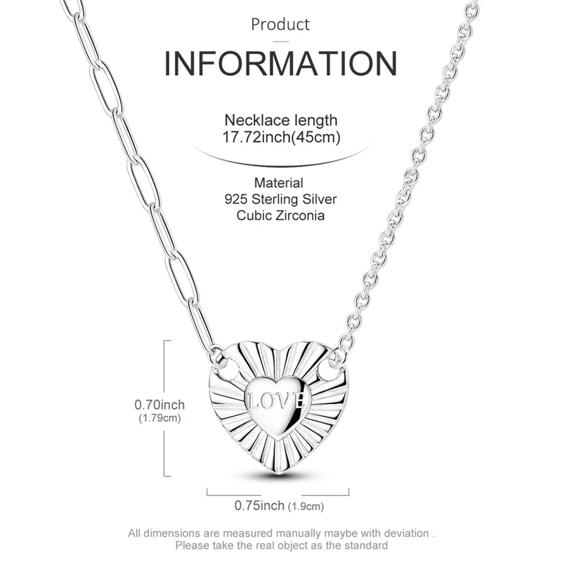 925 Sterling Silver Luminous Firefly Heart Shaped Zircon Pendant Necklace For Women Fashion Anniversary Birthday Jewelry Gifts