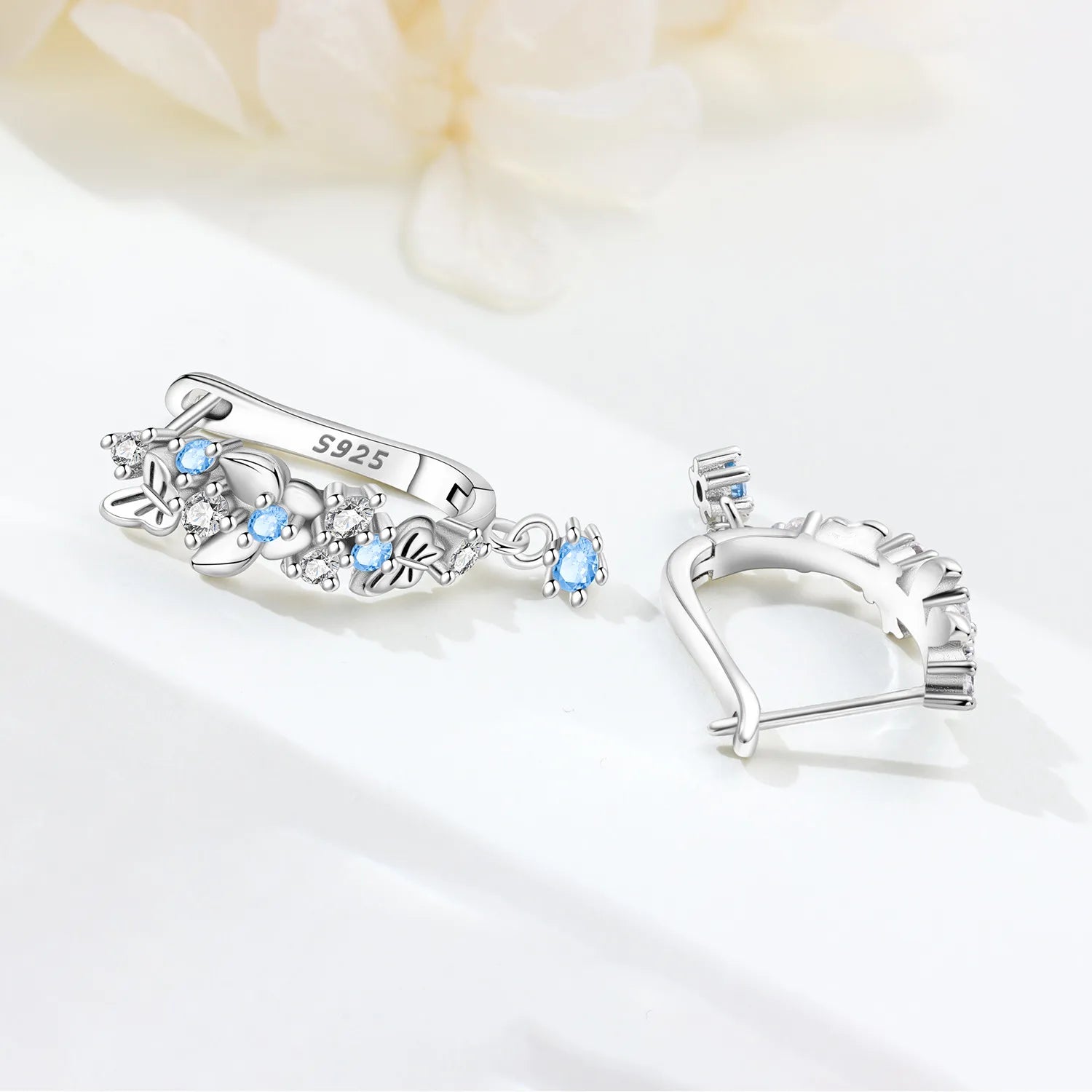 925 Sterling Silver Butterfly Fluttering Insect Drop Earrings Jewellery Gift