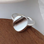 925 Sterling Silver Geometry Sanding Adjustable Rings For Women Elegant Wedding Luxury Jewelry Accessories Argent 925
