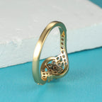 Female Charm Flower Snowflake Rings For Women White Zircon Wedding Bands Antique Gold Color Wave Engagement Ring Party Jewelry