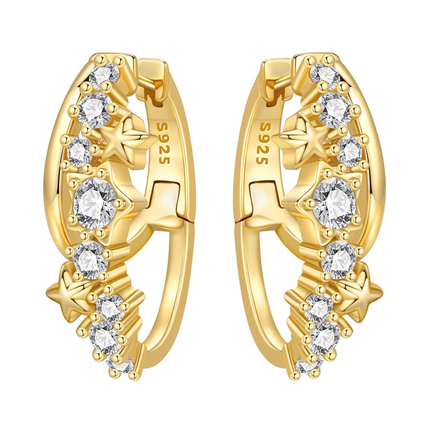 925 Sterling Silver Curled Grass Pattern Flower Hoop Earrings Women's Jewellery