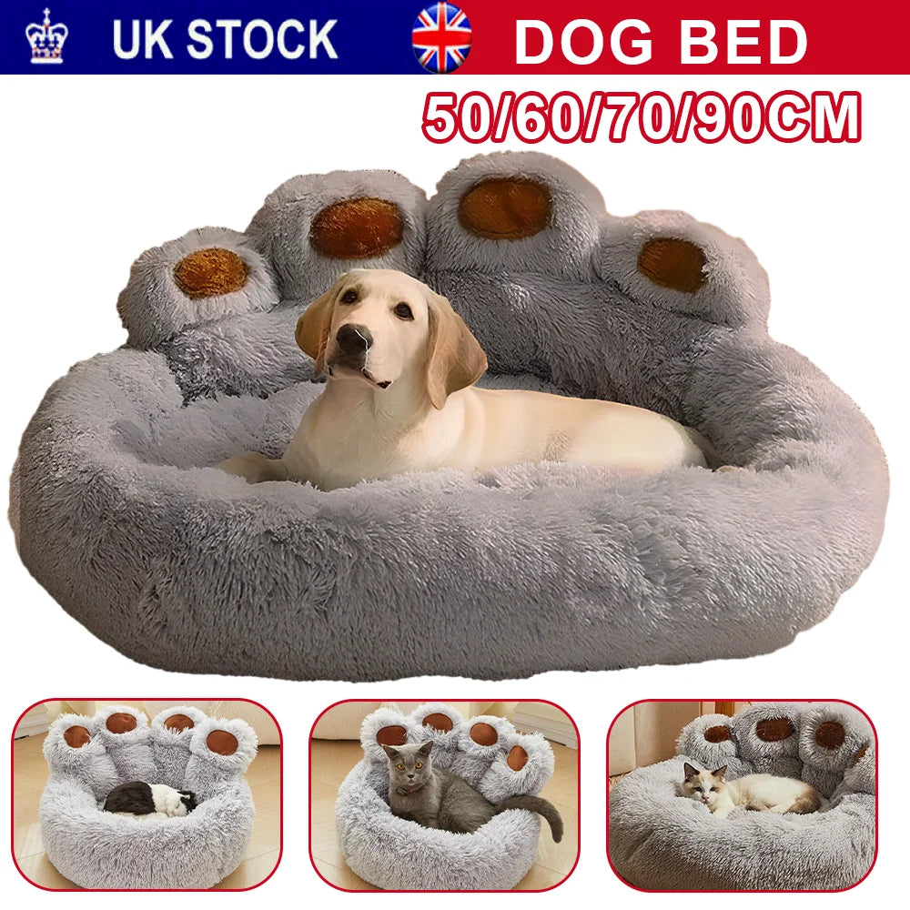 Fluffy Dog Bed Large Pet Sofa Basket Kennel Mat Winter Blanket - Ship from UK