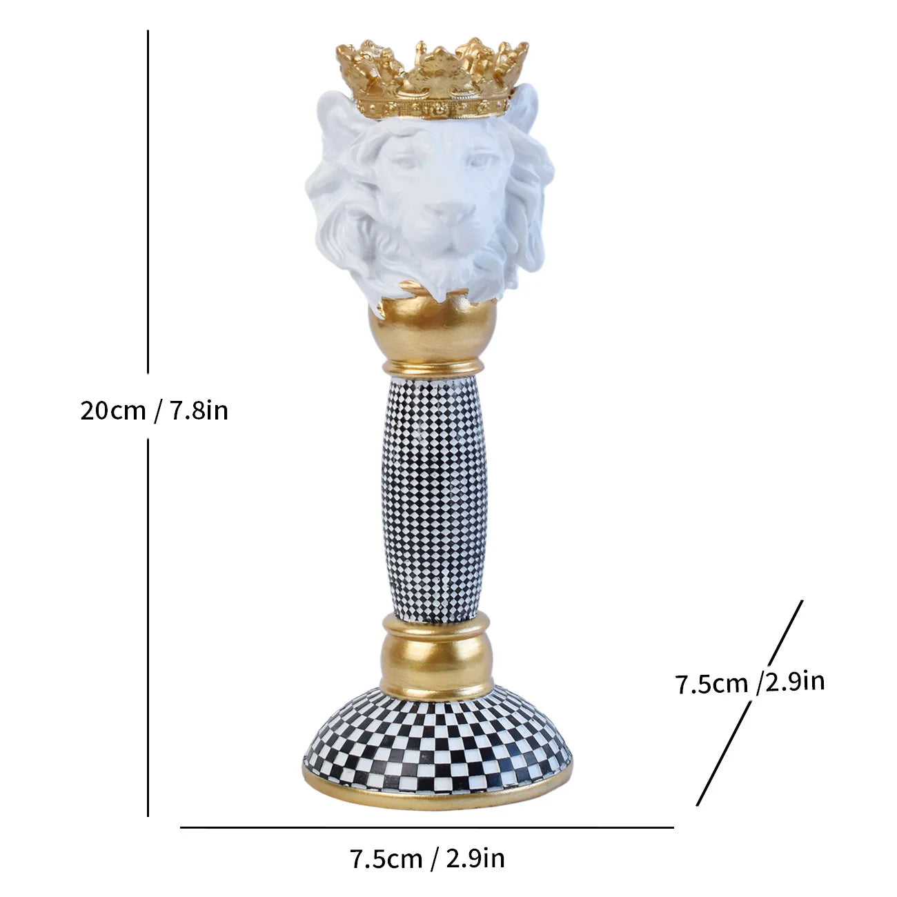 Animal Head Candlestick Resin Holder Horse Eagle Bulldog Monkey Lion Wolf Figurines