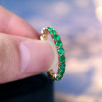 Stacking Single Row Stone Blue Green Pink Ice Flower Zircon Engagement Rings For Women Gold Color Round Wedding Bands Jewelry CZ