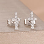 2PCS Fashion Geometry Zirconia Twinkle Star Stud Earrings Shinny