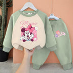 Disney Minnie Mouse Girls Casual Hoodie and Trousers 2-Piece Tracksuit