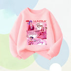 K-pop Girls Casual Sweatshirt O-Neck Long Sleeve Cartoon Print Pullover