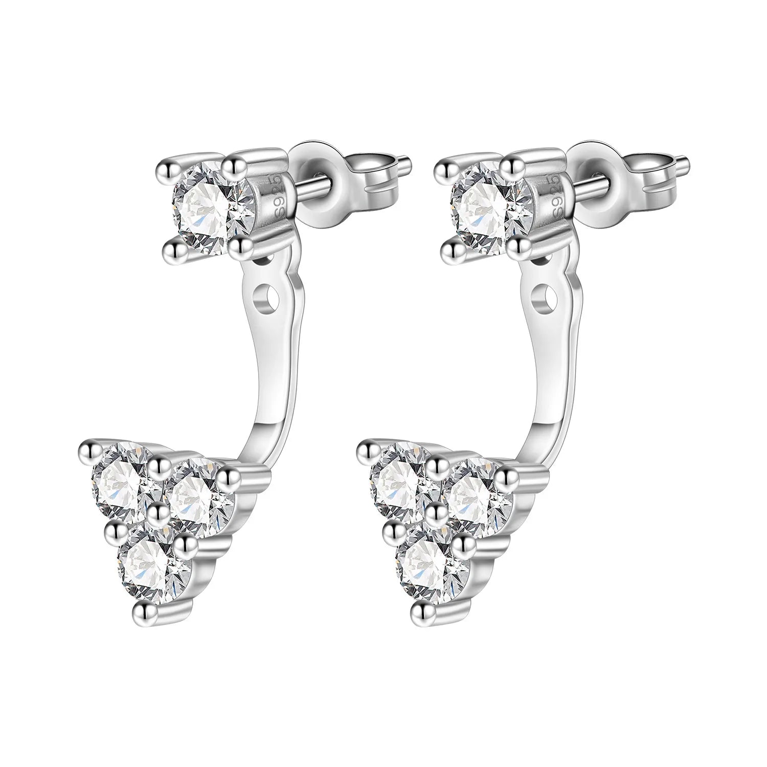 925 Sterling Silver Romantic Pink Love Heart Stud Earrings Birthday Gift