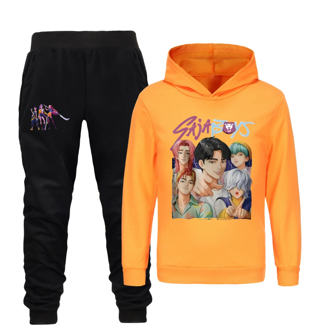 Spring Kids Kpop Demon Hunters Hoodie & Pants Set Rumi Mira Zoey Tracksuit