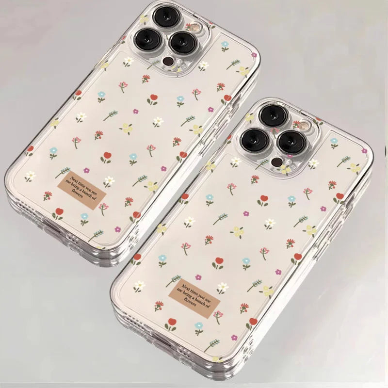 Flower & Cherry Clear Case for Samsung Galaxy S25 S24 Ultra S23 FE A55 A16