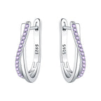 925 Sterling Silver Retro Grass Pattern Versatile Hoop Earrings Birthday Gift