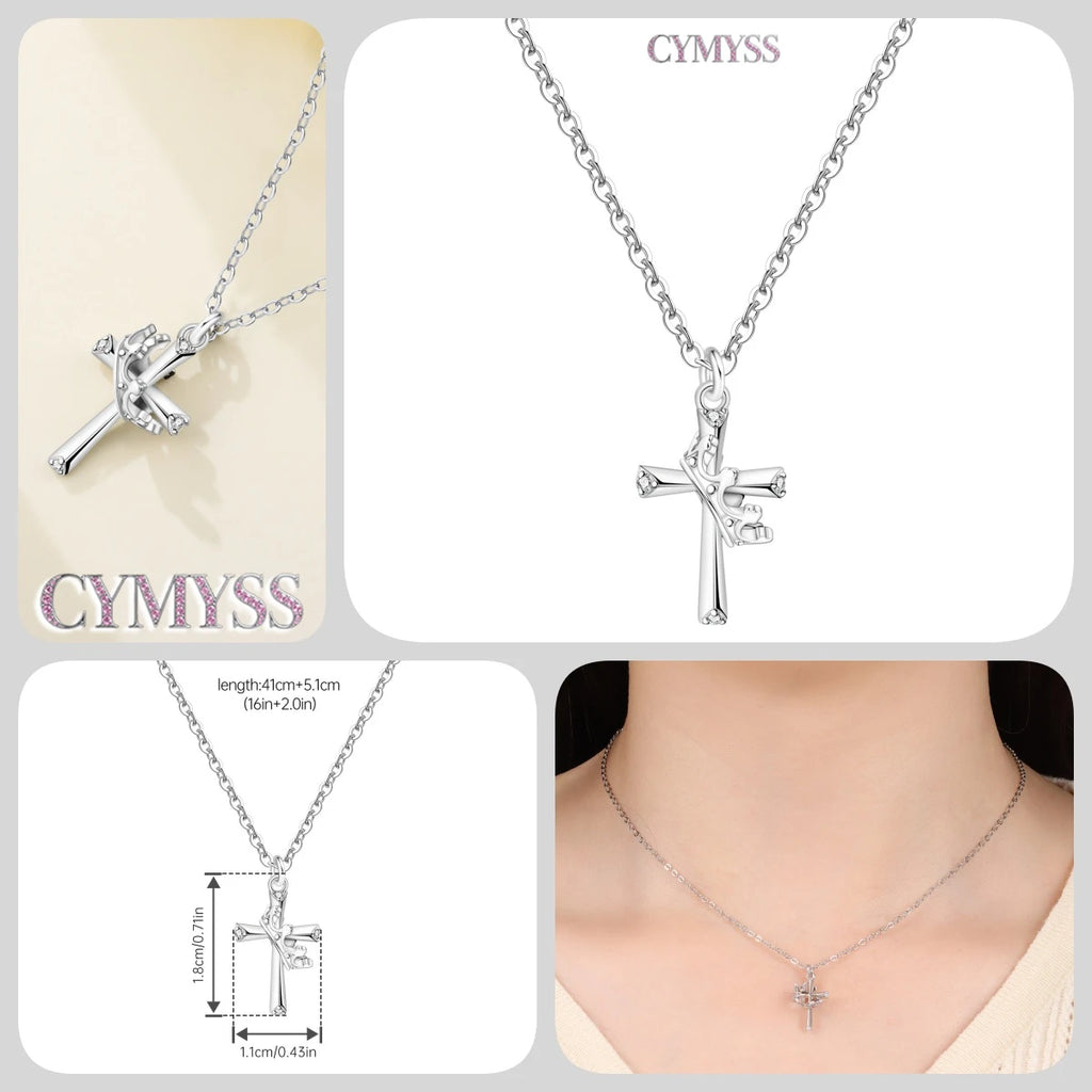 Original 925 Sterling Silver 18K Gold Heart Lock and Key Necklace Y-shaped Chain Necklace For Women Memorial Prayer Jewelry Gift