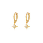 New Trend Cubic Zirconia Long Tassel Drop Earrings Star Moon Chain